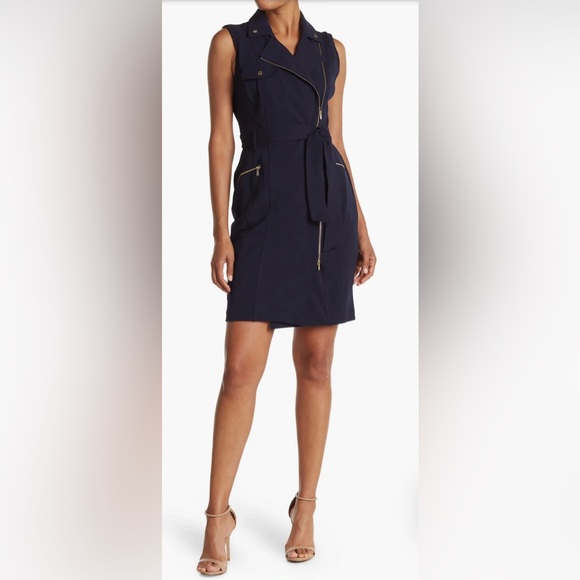 Calvin Klein Indigo Moto Tank Dress - Picture 1 of 12